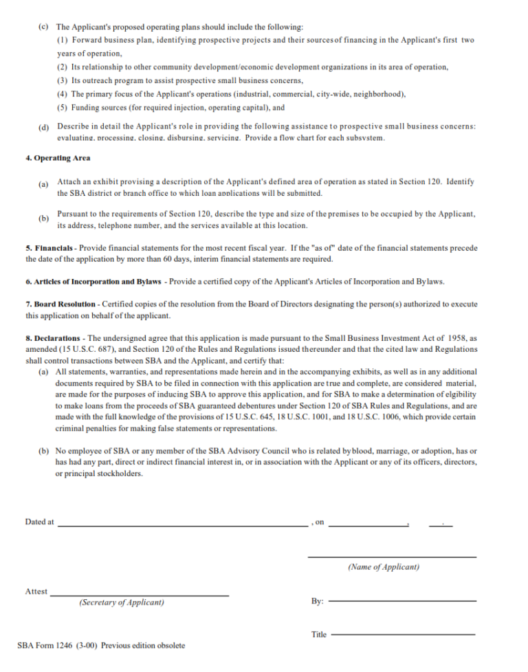 Sba Form Application For Certification As A Certified