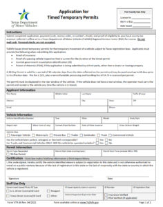 VTR-66 - Application for Timed Temporary Permits Page 1