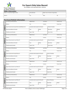 VTR-902 - For Export-only Sales Record Page 1