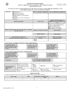 SBA FORM 2483-C - First Draw Borrower Application Form for Schedule C Filers Using Gross Income Page 1