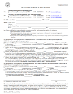 SBA Form 2237 - 7(a) Loan Post Approval Action Checklist
