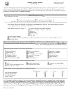 SBA Form 2449 - Community Advantage Addendum (7(a) Pilot Program)