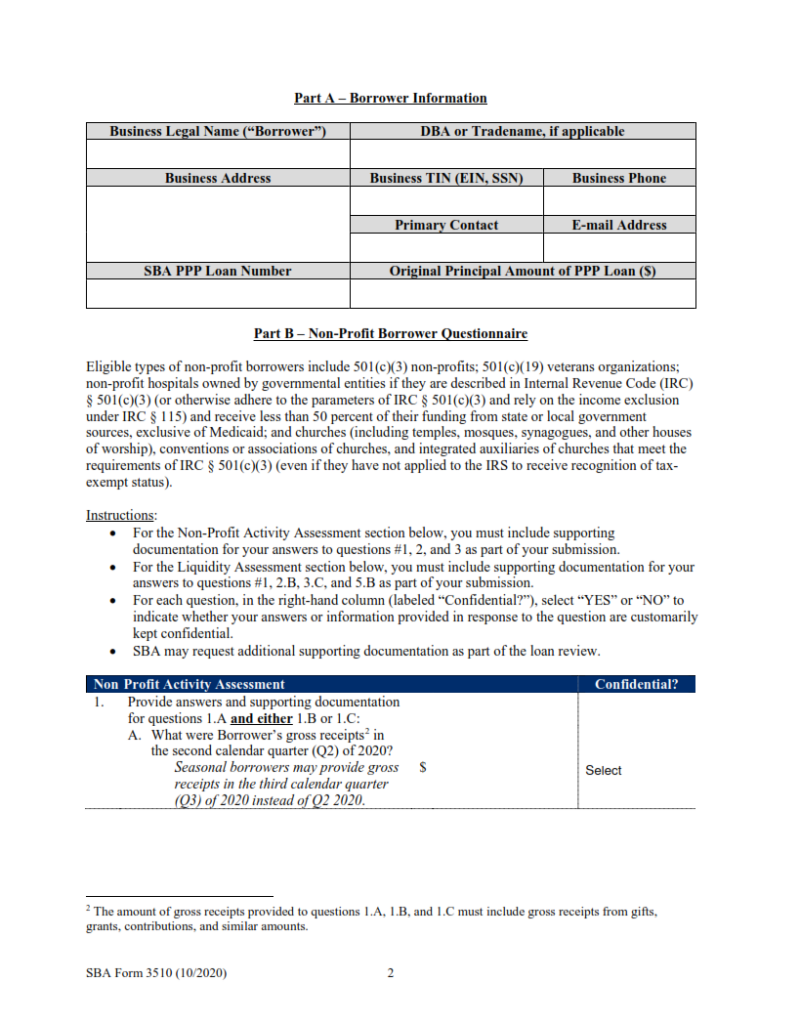 non assignment form 3510