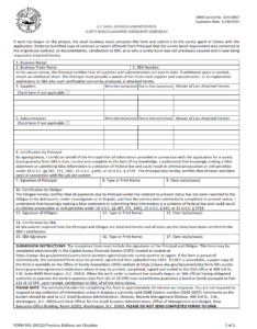 SBA Form 991 - Surety Bond Guarantee Agreement- Addendum