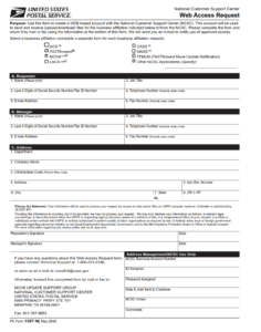 PS Form 1357-W - Web Access Request