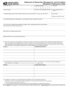 PS Form 3526-R - Statement of Ownership, Management, and Circulation (Requester Publications Only) Page 1