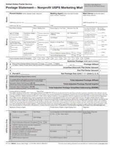 PS Form 3602-N - Postage Statement — Nonprofit USPS Marketing Mail Page 1