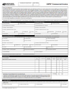 PS Form 6183 - USPS Commercial Invoice