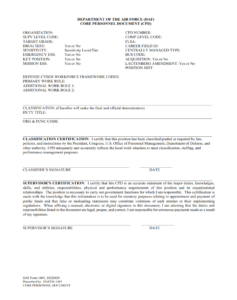 DAF Form 1003 - Department Of The Air Force (Daf) Core Personnel Document (Cpd) part 1