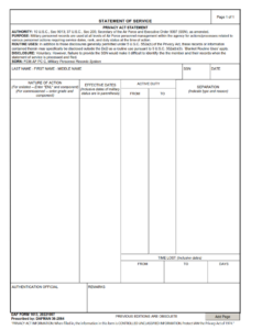 DAF Form 1613 - Statement Of Service