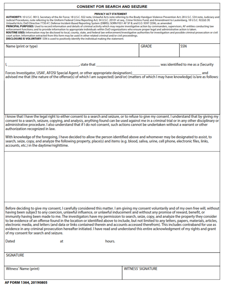 DAF Form 2273C – Air and Space Achievement Medal | Origin Form Studio