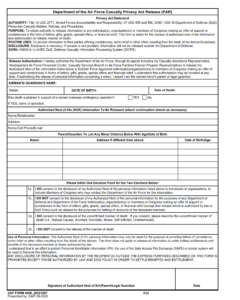 DAF Form 4456 - Department of the Air Force Casualty Privacy Act Release (PAR)