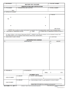 DD Form 117 - Pay Voucher Military