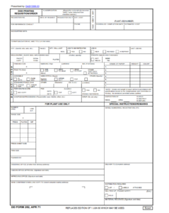 DD Form 282 - DoD Printing Requisition Order