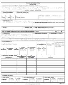 DD Form 355 - Employee Suggestion