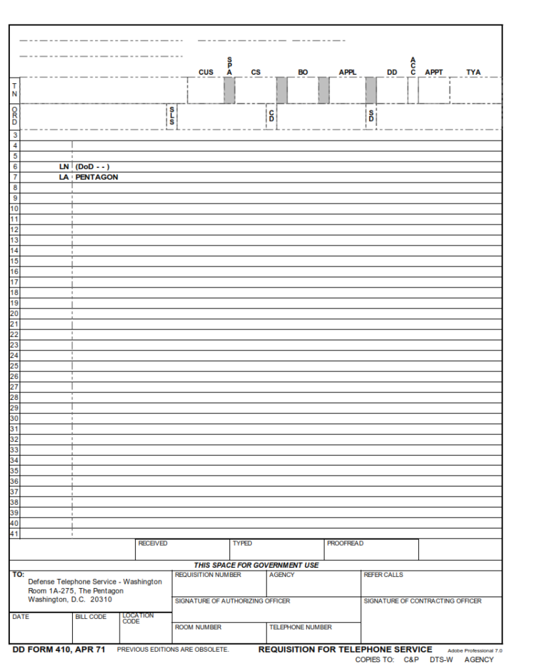 DD Form 410 Requisition For Telephone Service Origin Form Studio dd-form-410-requisition-for-telephone-service-origin-form-studio