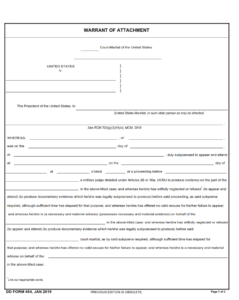 DD Form 454 - Warrant of Attachment Part 1
