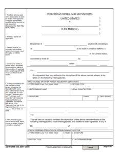 DD Form 456 - Interrogatories and Dispositions PArt 1