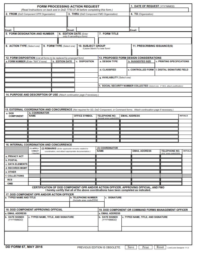 DD Form 67 Form Processing Action Request Origin Form Studio DD Form 67 Form Processing Action Request Origin Form Studio